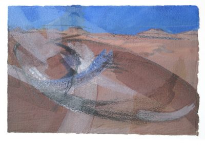 Sahara – Bewegtheit der Sande I -Mischtechnik auf Papier © Hilde Chistè