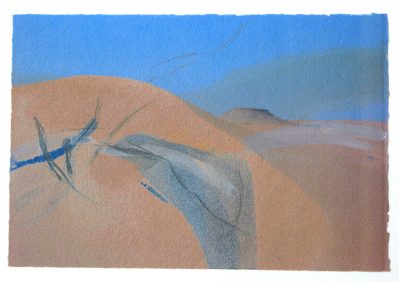 Sahara – Bewegtheit der Sande II - Mischtechnik auf Papier © Hilde Chistè